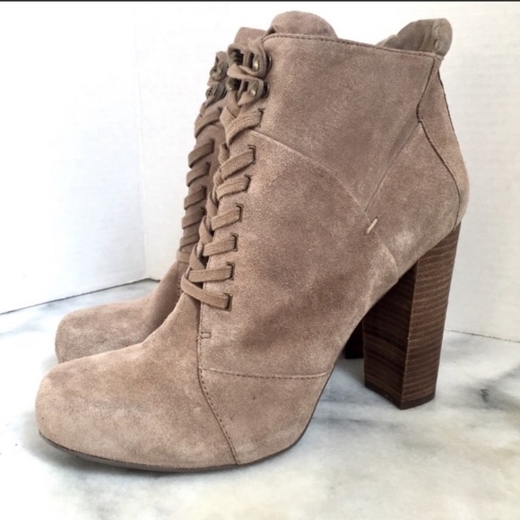 Nine West Shoes - Nine West Taupe ‘Check It’ Suede Bootie Size 10